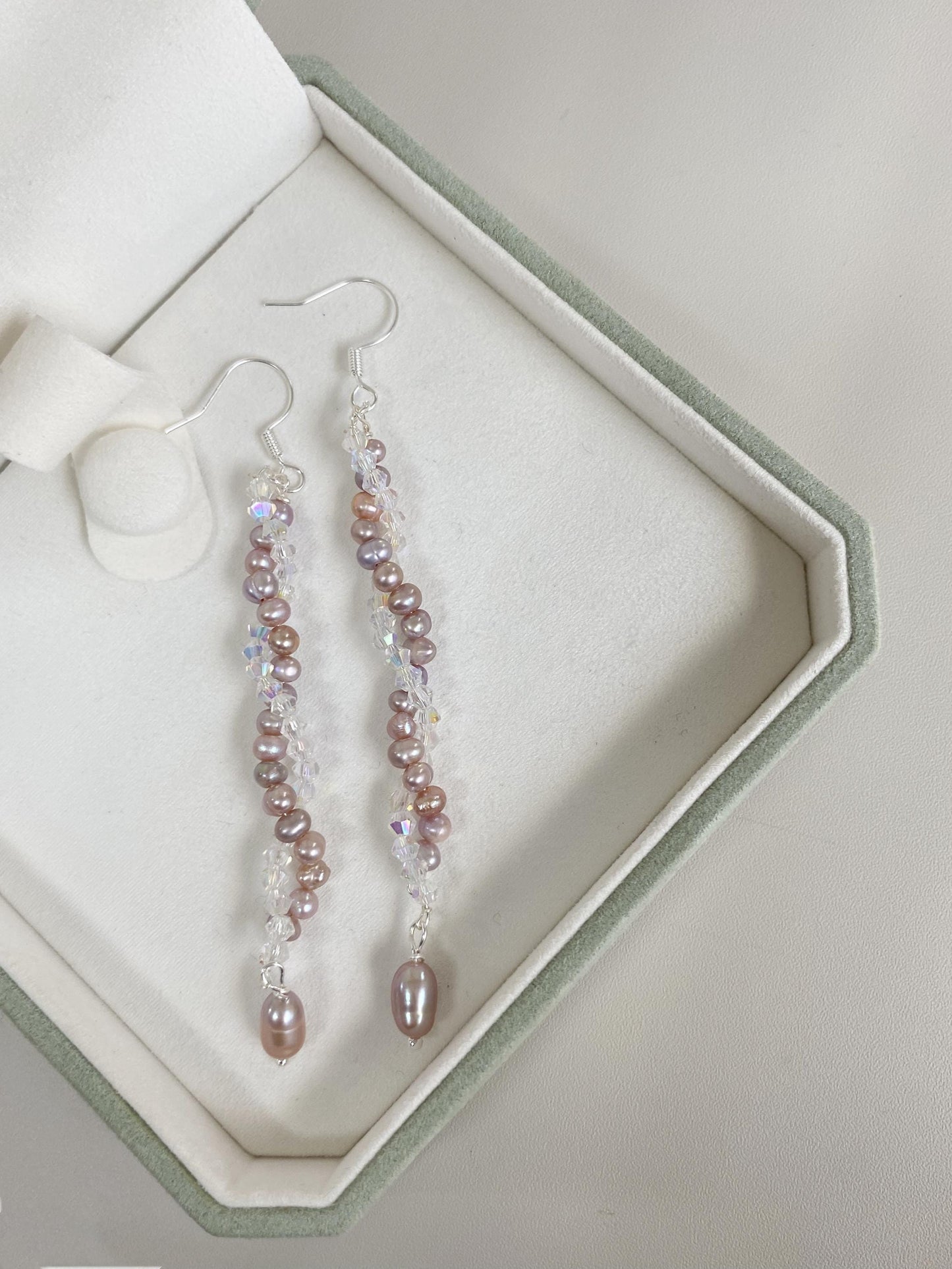Pink Pearl Dangle Earrings