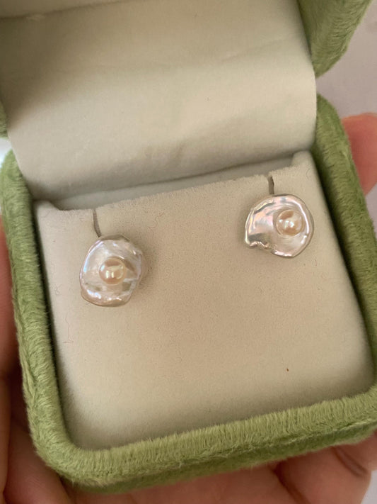 Keshi Baroque Pearl Stud Earrings