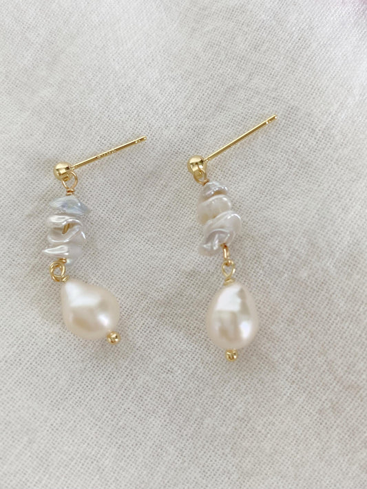 Baroque Pearl Dangle Earrings