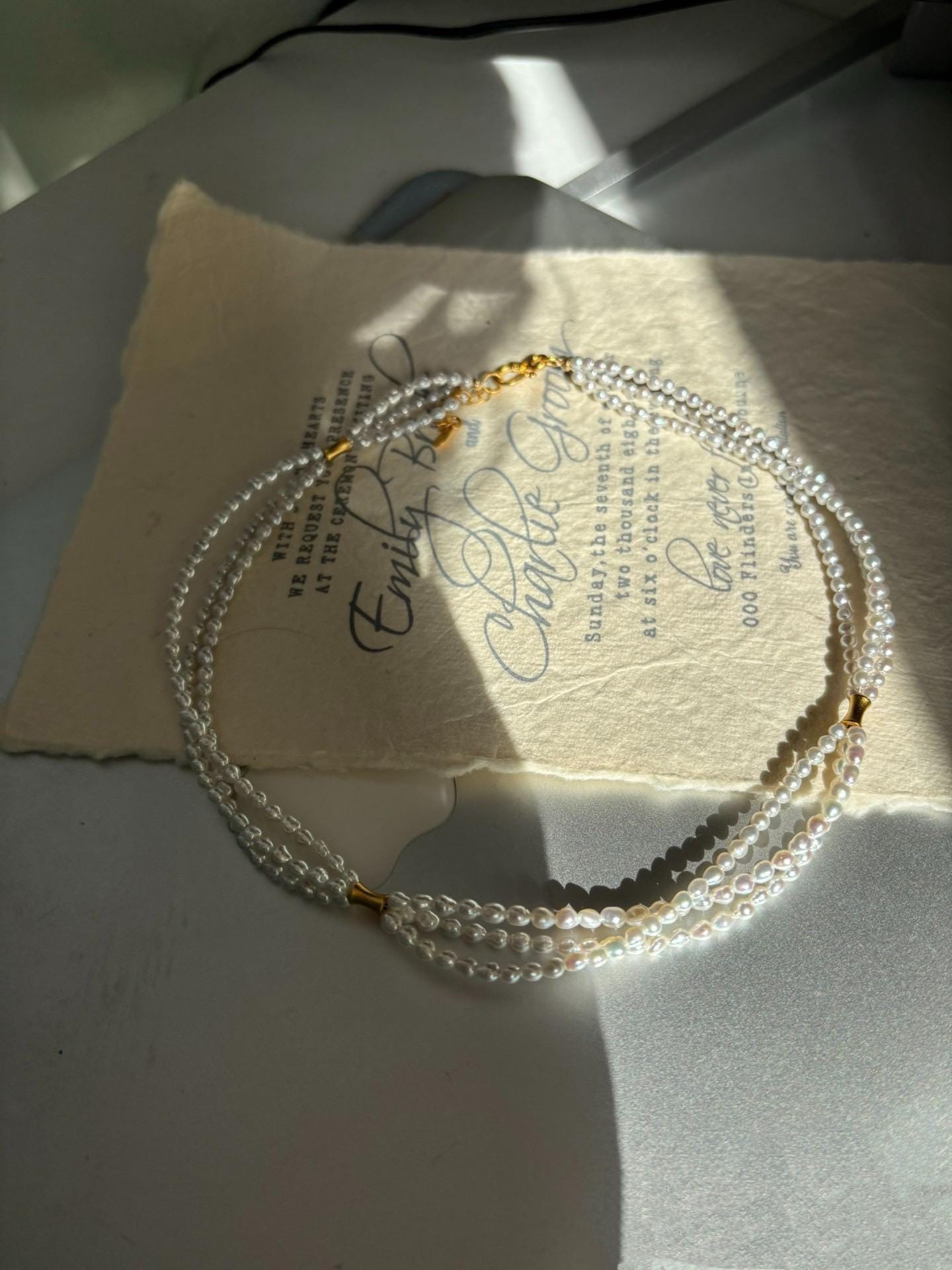 3 Layer Freshwater Pearl Necklace | Triple Strand Choker | Elegant Bridal Pearl Necklace | Gift For Her | Multi Layered Pearl Necklace