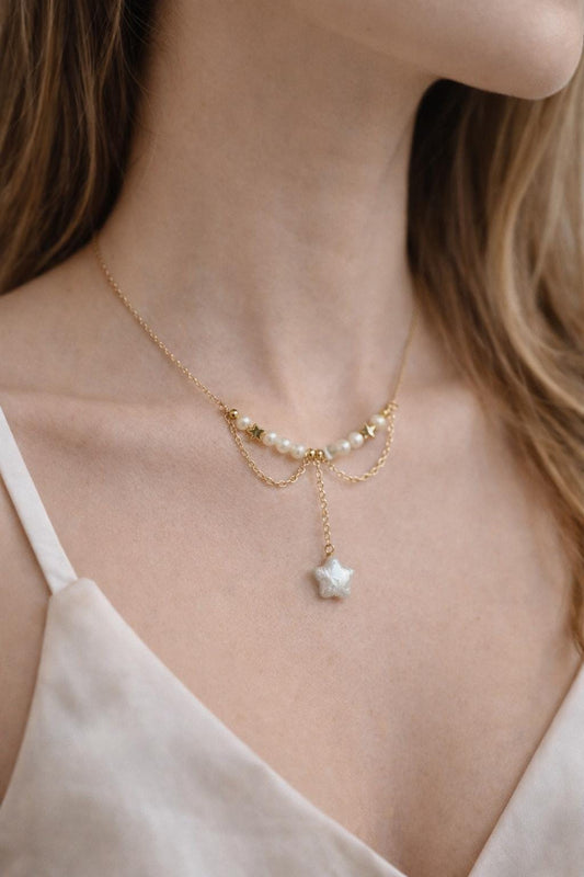Baroque Star Pearl Pendant Necklace