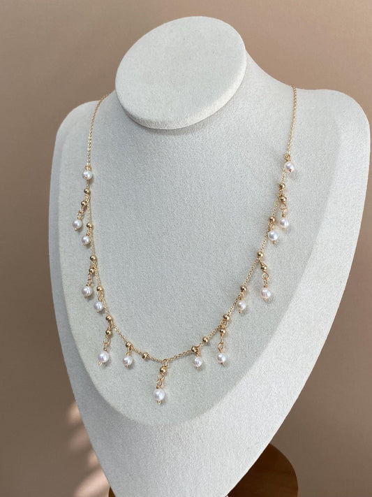 Pearl Fringe Choker Necklace