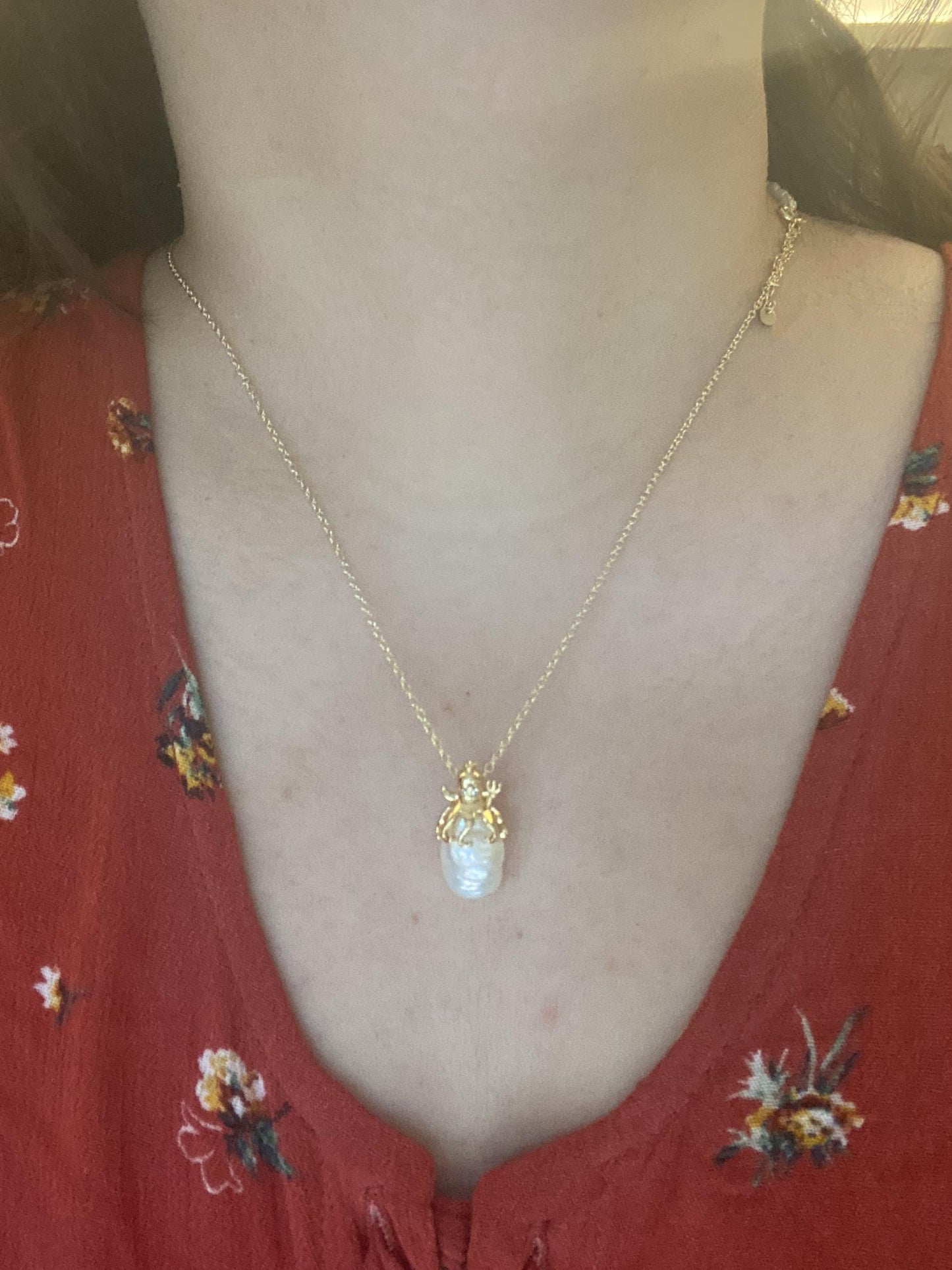 Octavia Pearl Octopus Pendant Necklace