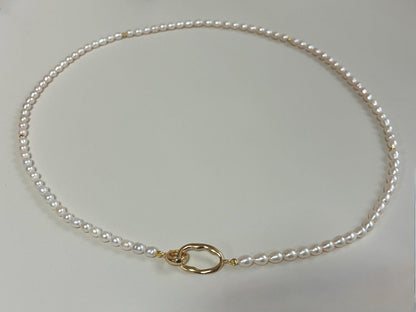 Freshwater Pearl Choker Necklace with Gold Toggle Clasp