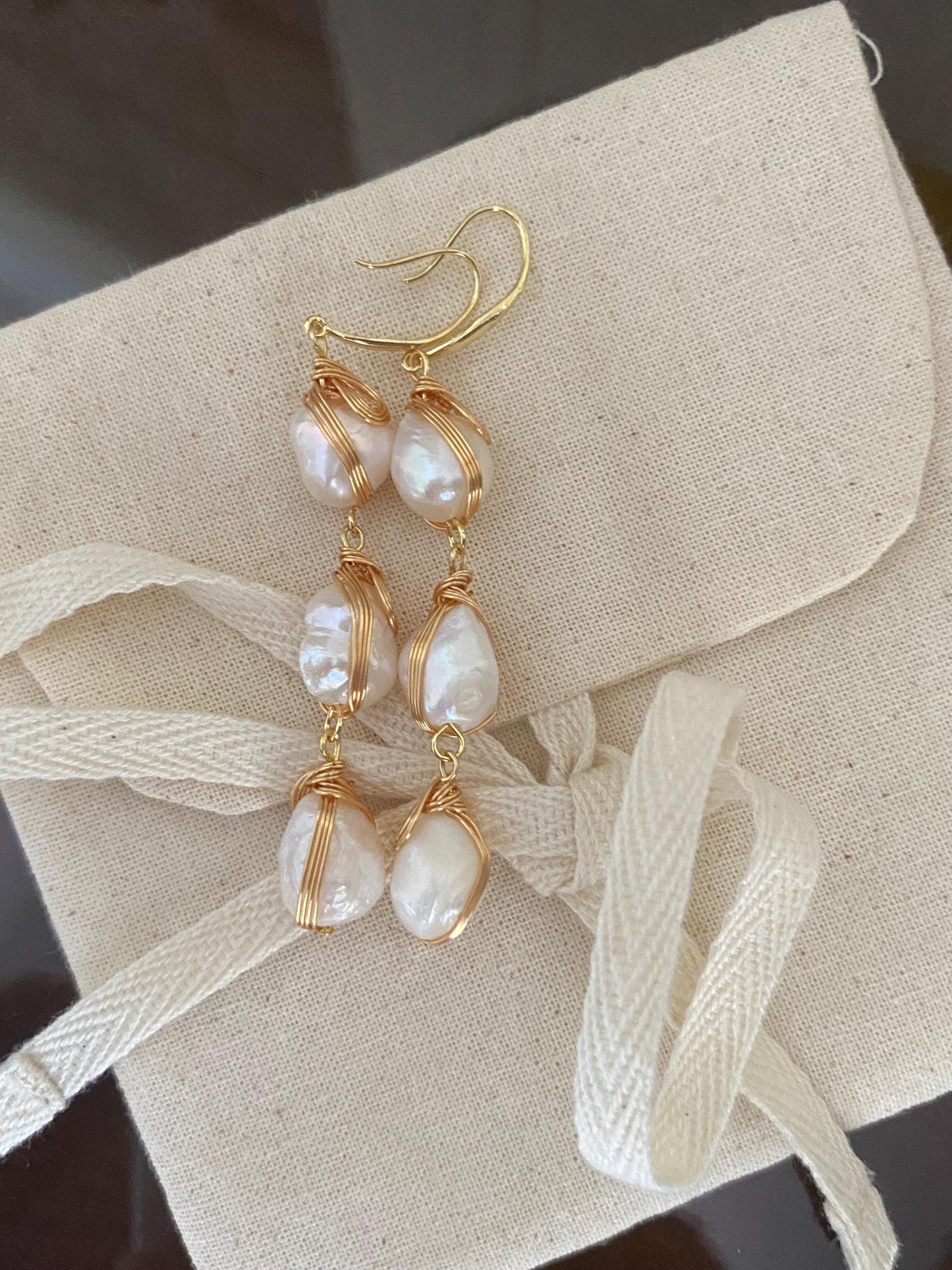 Handmade Baroque Pearl Drop Earrings