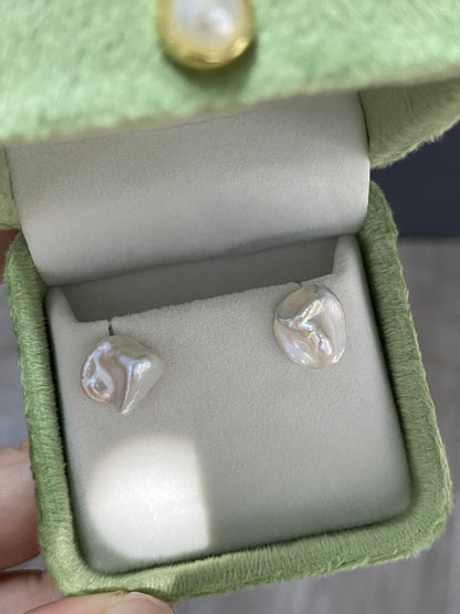 Large Baroque Pearl Stud Earrings