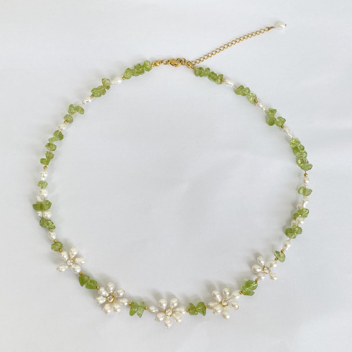 Peridot & Pearl Daisy Jewelry Set