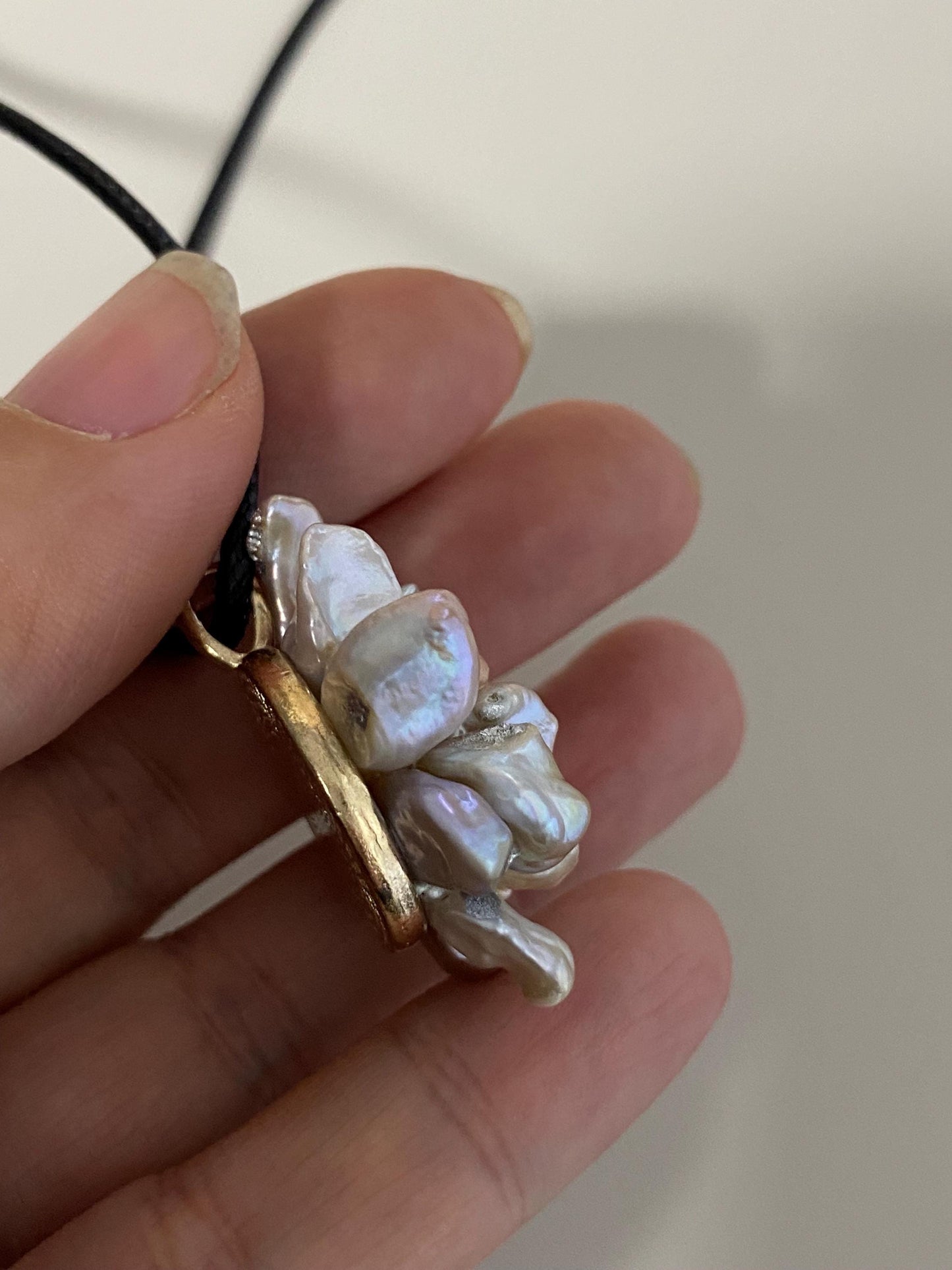Handmade Baroque Pearl Flower Pendant Necklace