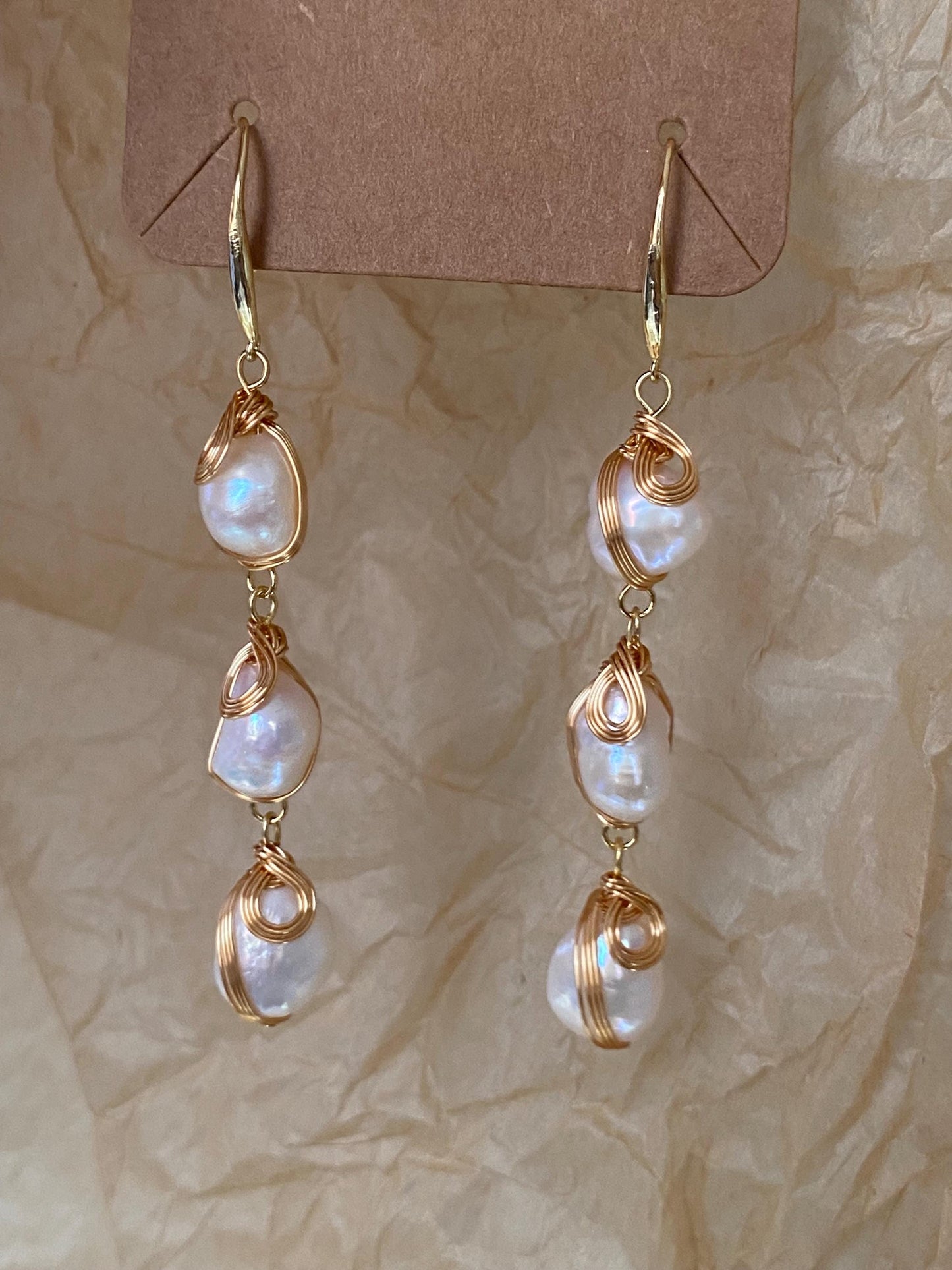 Handmade Baroque Pearl Drop Earrings
