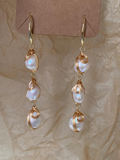 Handmade Baroque Pearl Drop Earrings