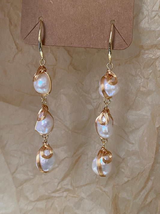 Handmade Baroque Pearl Drop Earrings