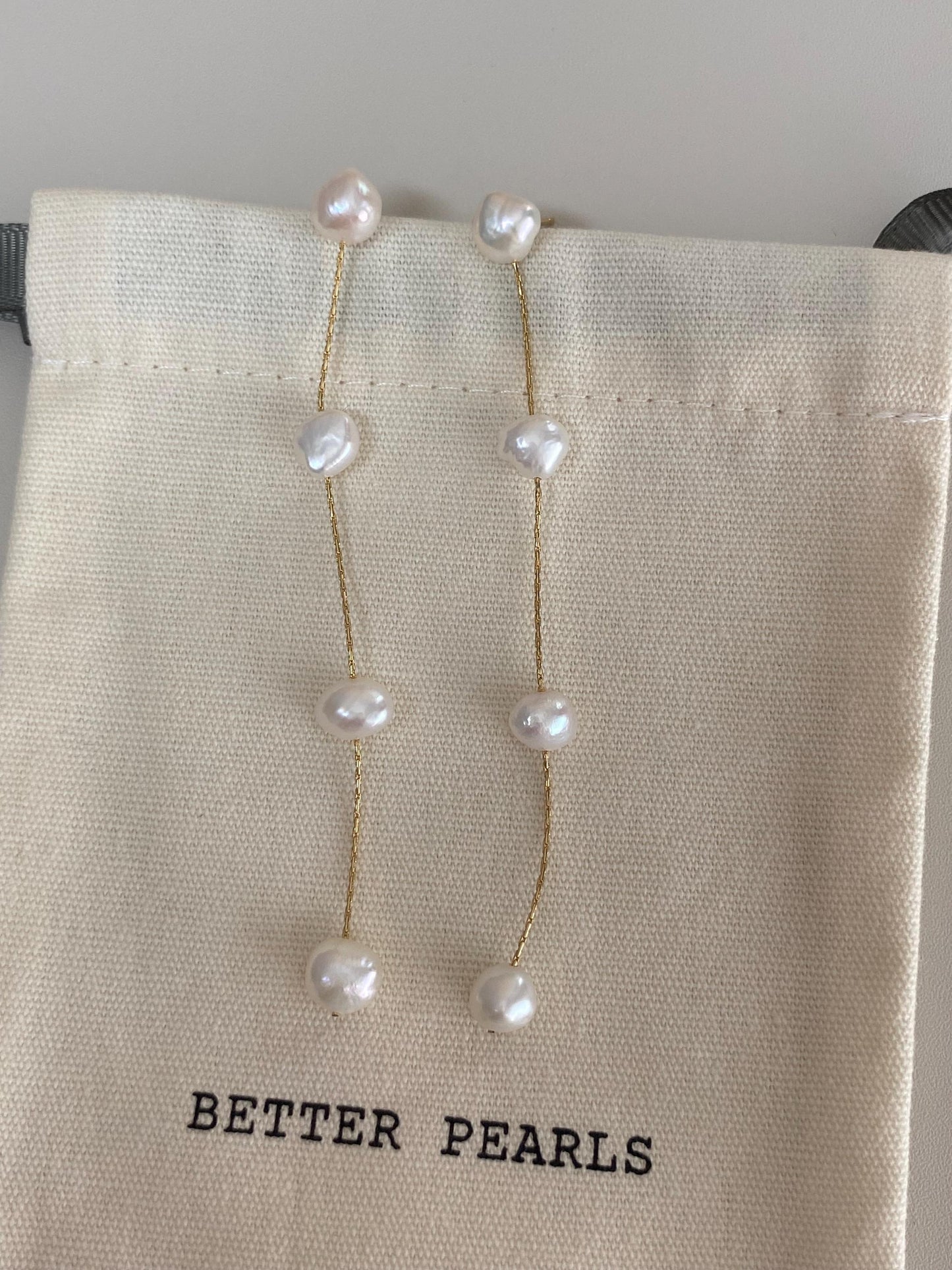Baroque Pearl Threader Earrings