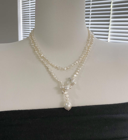 Convertible Pearl Lariat Wrap Necklace