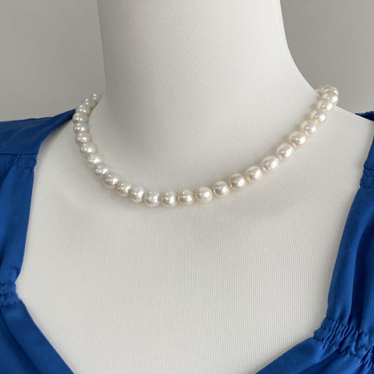 Classic Knotted Pearl Necklace