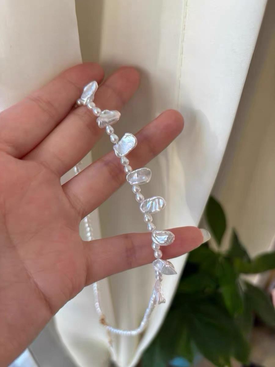 Minimalist Freshwater Rice Pearl Drop Necklace