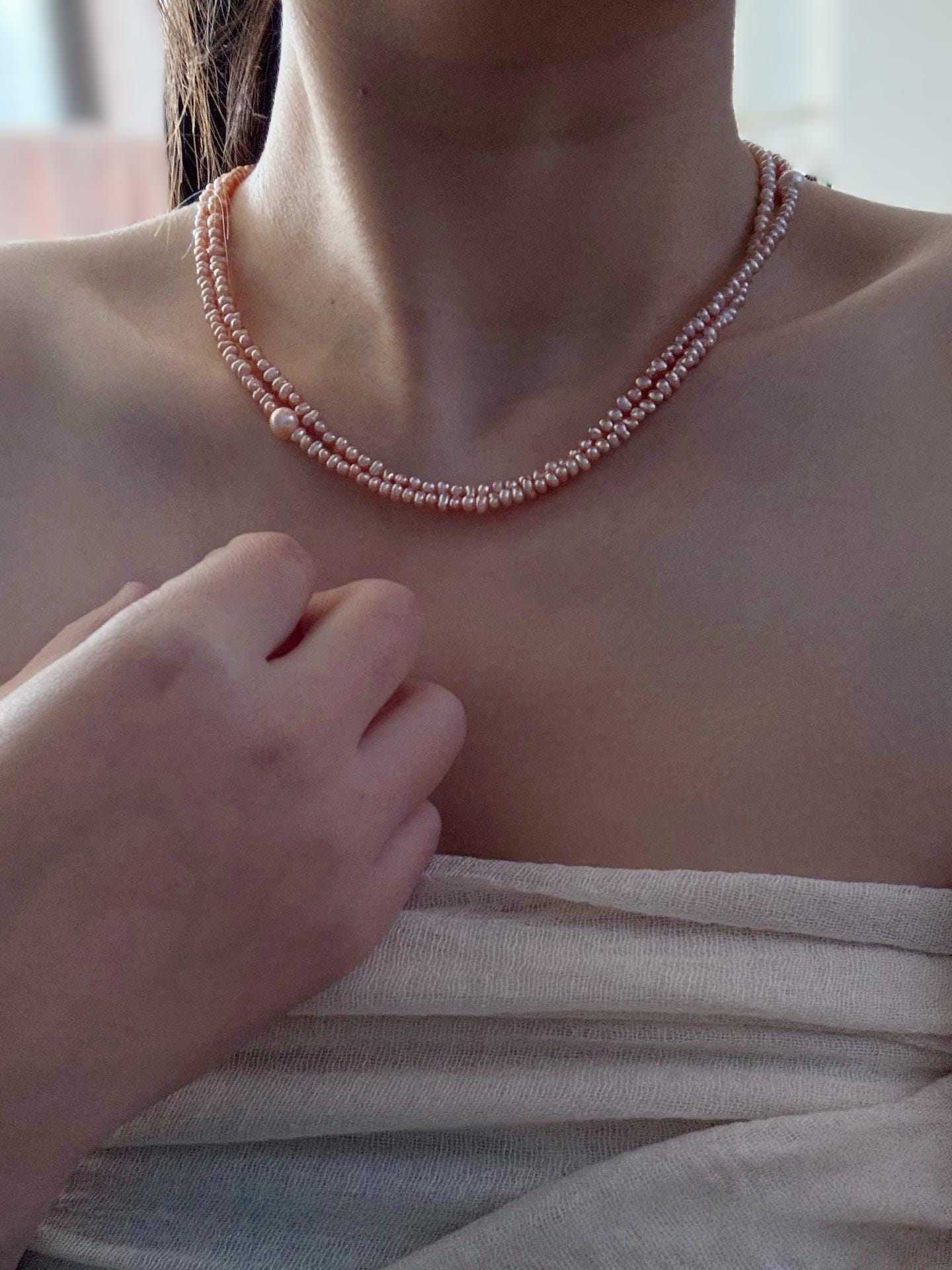 Layered Freshwater Pearl Wrap Necklace