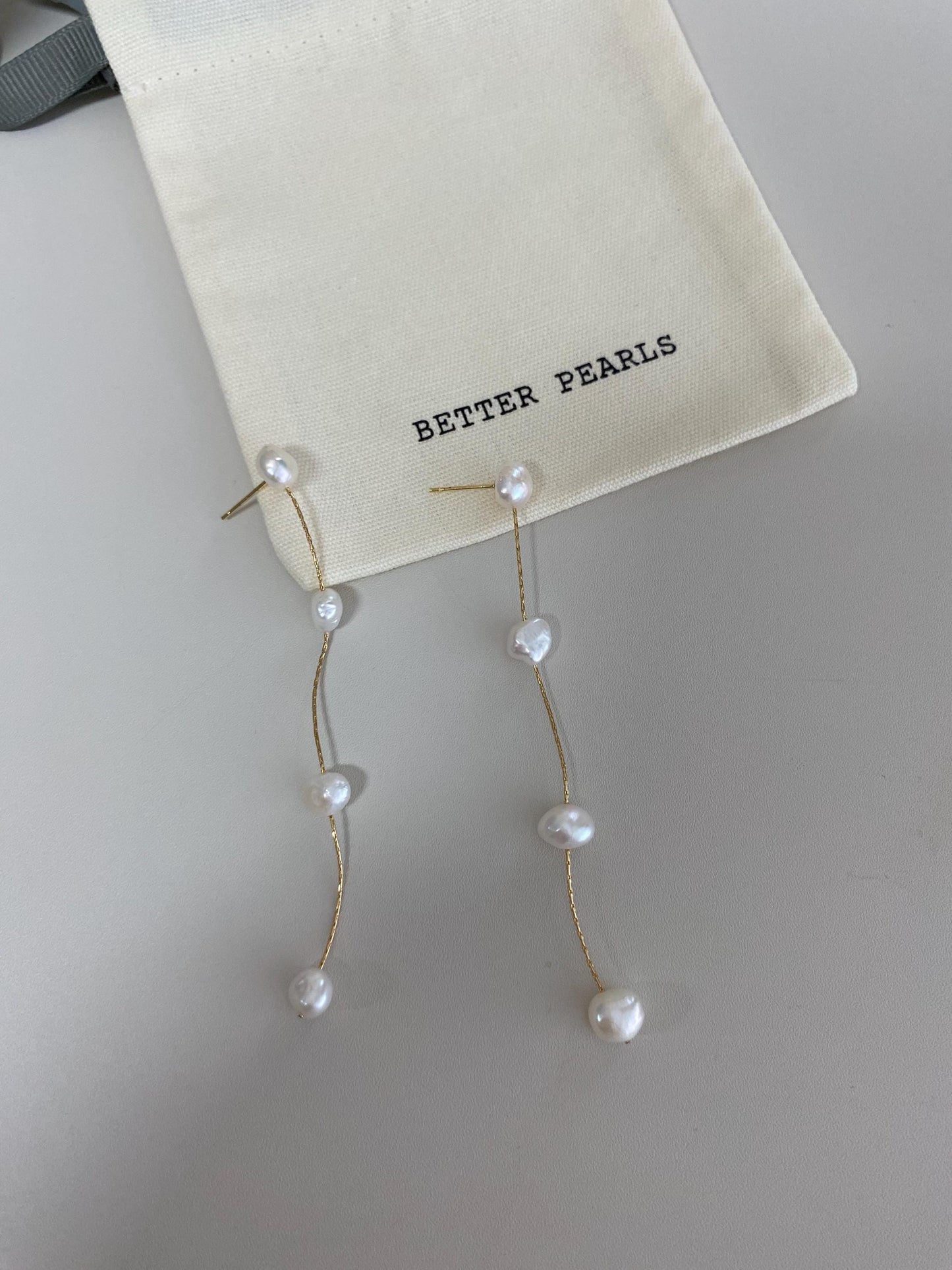 Baroque Pearl Threader Earrings