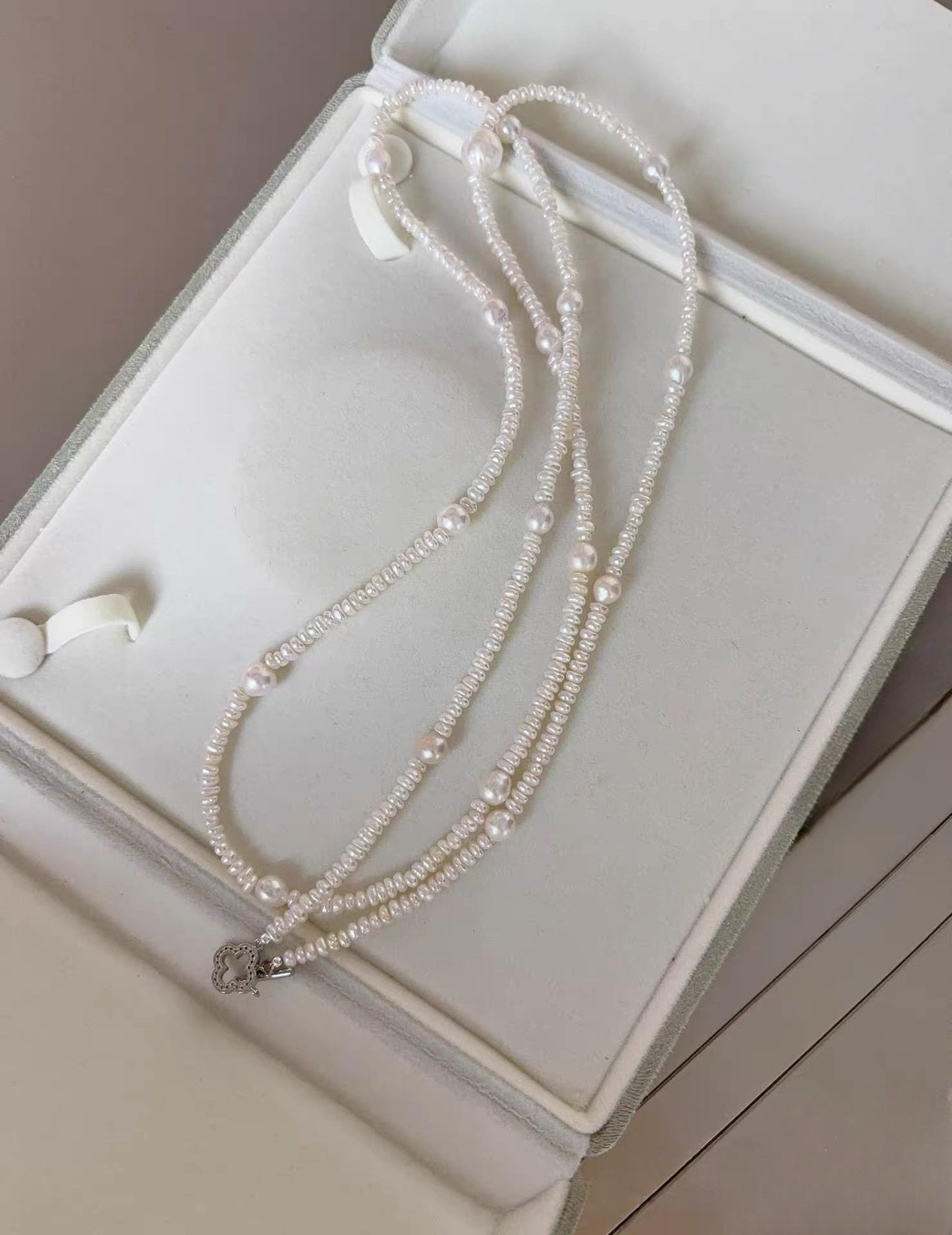 Baroque & Rice Pearl Rope Necklace 95cm