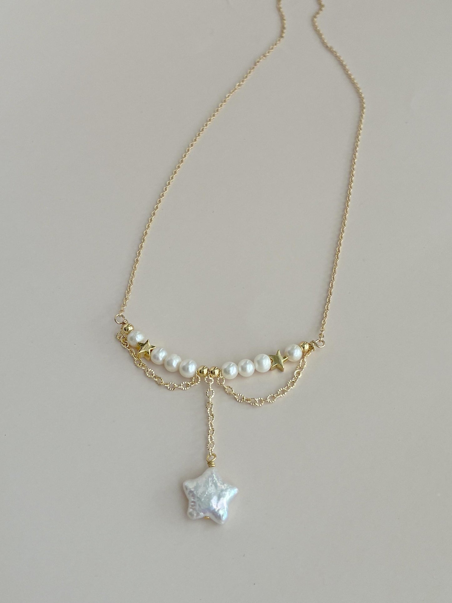 Baroque Star Pearl Pendant Necklace
