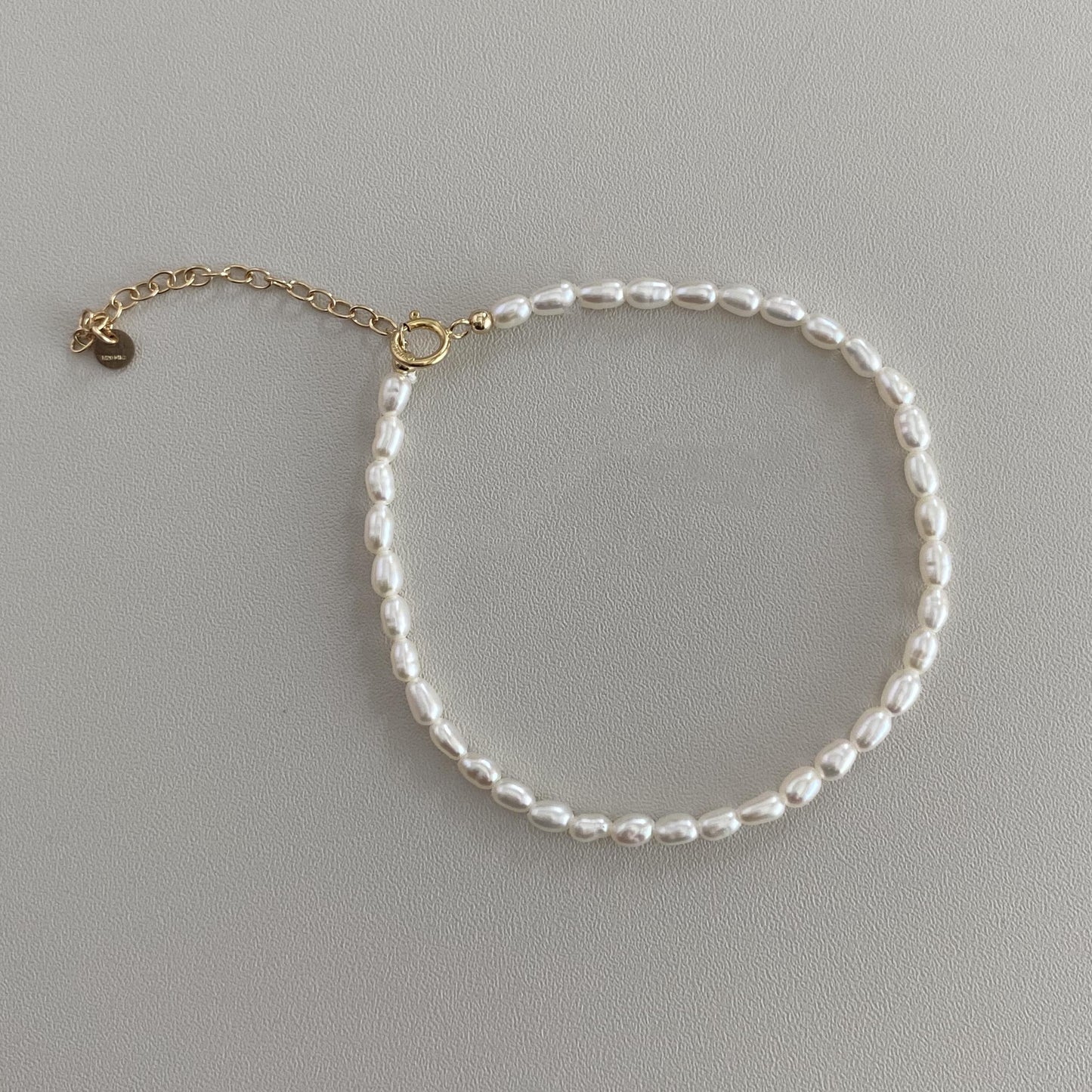 Delicate Freshwater Pearl Bracelet 2-3mm | Handmade Gold Chain & Pearl Bracelet | Elegant Pearl Jewelry for Women