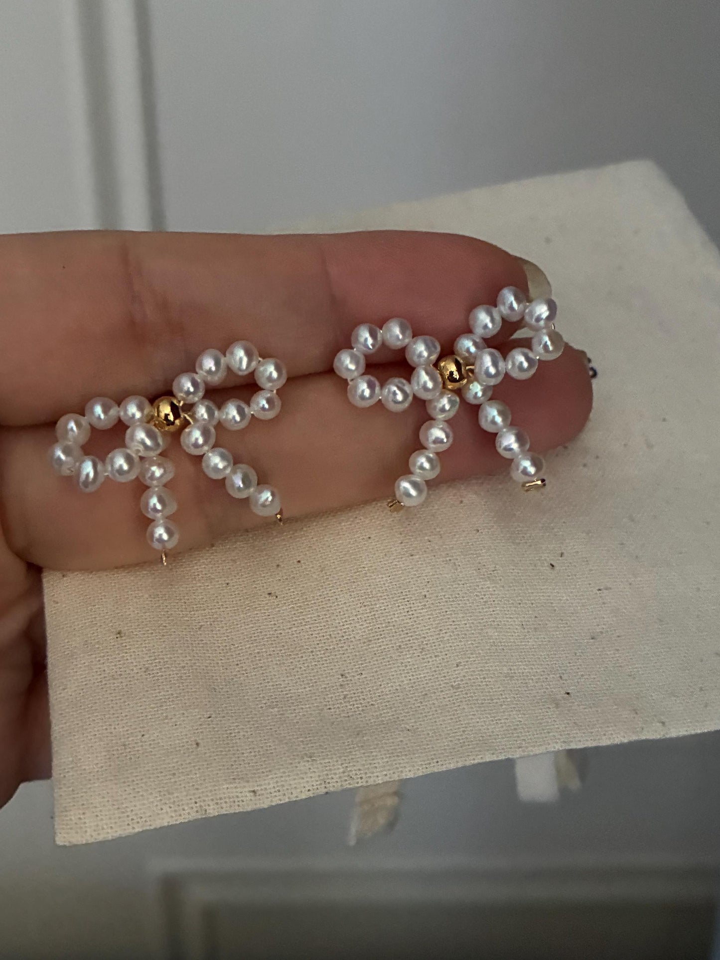 Pearl Bow Earrings