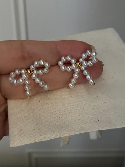 Pearl Bow Earrings