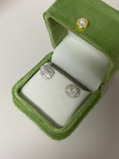 Large Baroque Pearl Stud Earrings