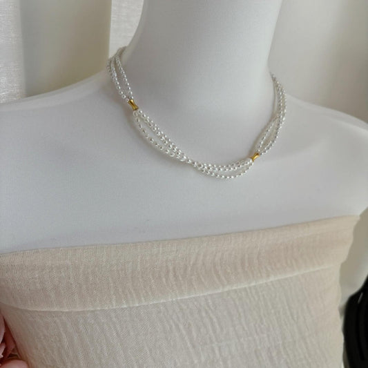 3 Layer Freshwater Pearl Necklace | Triple Strand Choker | Elegant Bridal Pearl Necklace | Gift For Her | Multi Layered Pearl Necklace