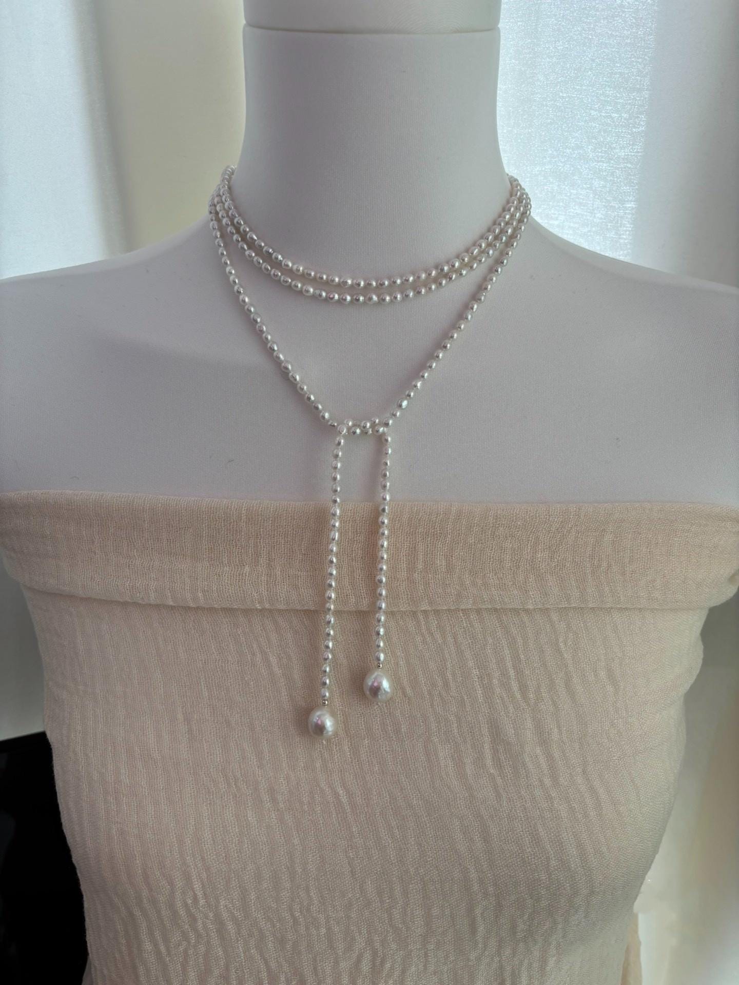 Baroque Pearl Lariat Necklace