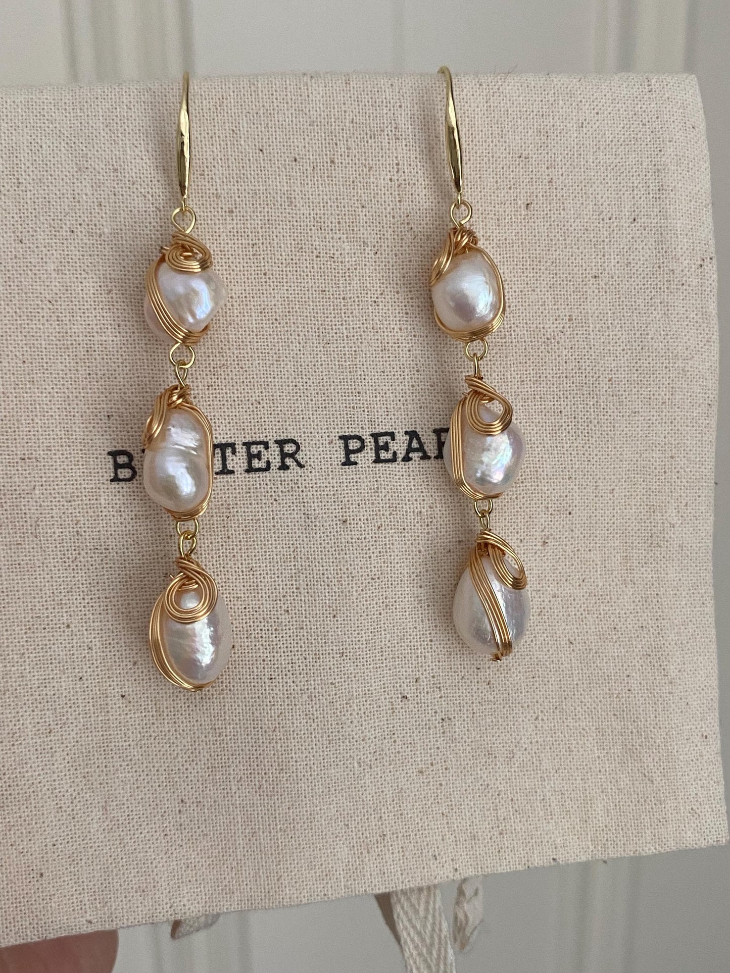 Handmade Baroque Pearl Drop Earrings