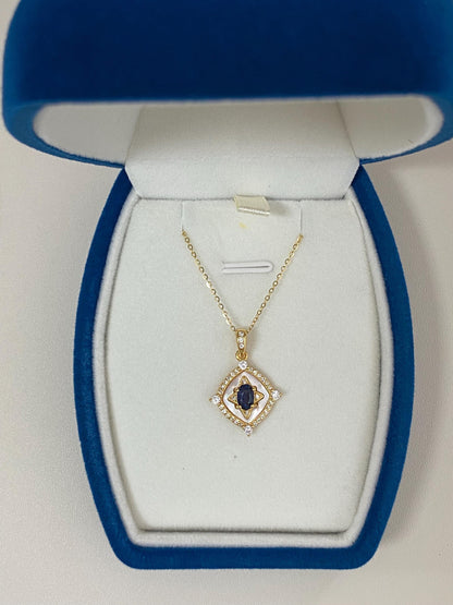 Natural Sapphire & Mother of Pearl Necklace