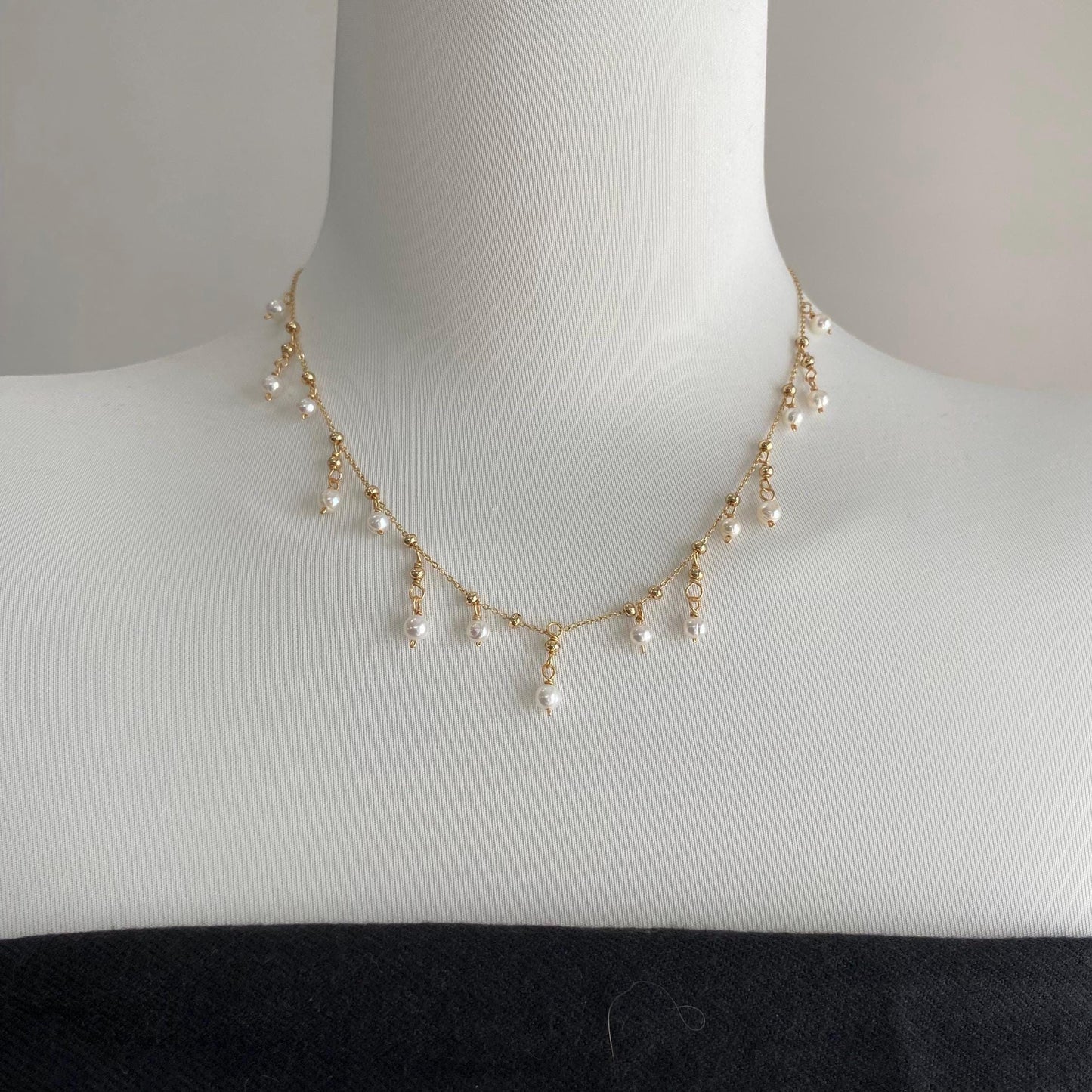 Pearl Fringe Choker Necklace