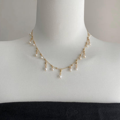 Pearl Fringe Choker Necklace