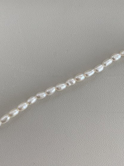 Delicate Freshwater Pearl Bracelet 2-3mm | Handmade Gold Chain & Pearl Bracelet | Elegant Pearl Jewelry for Women