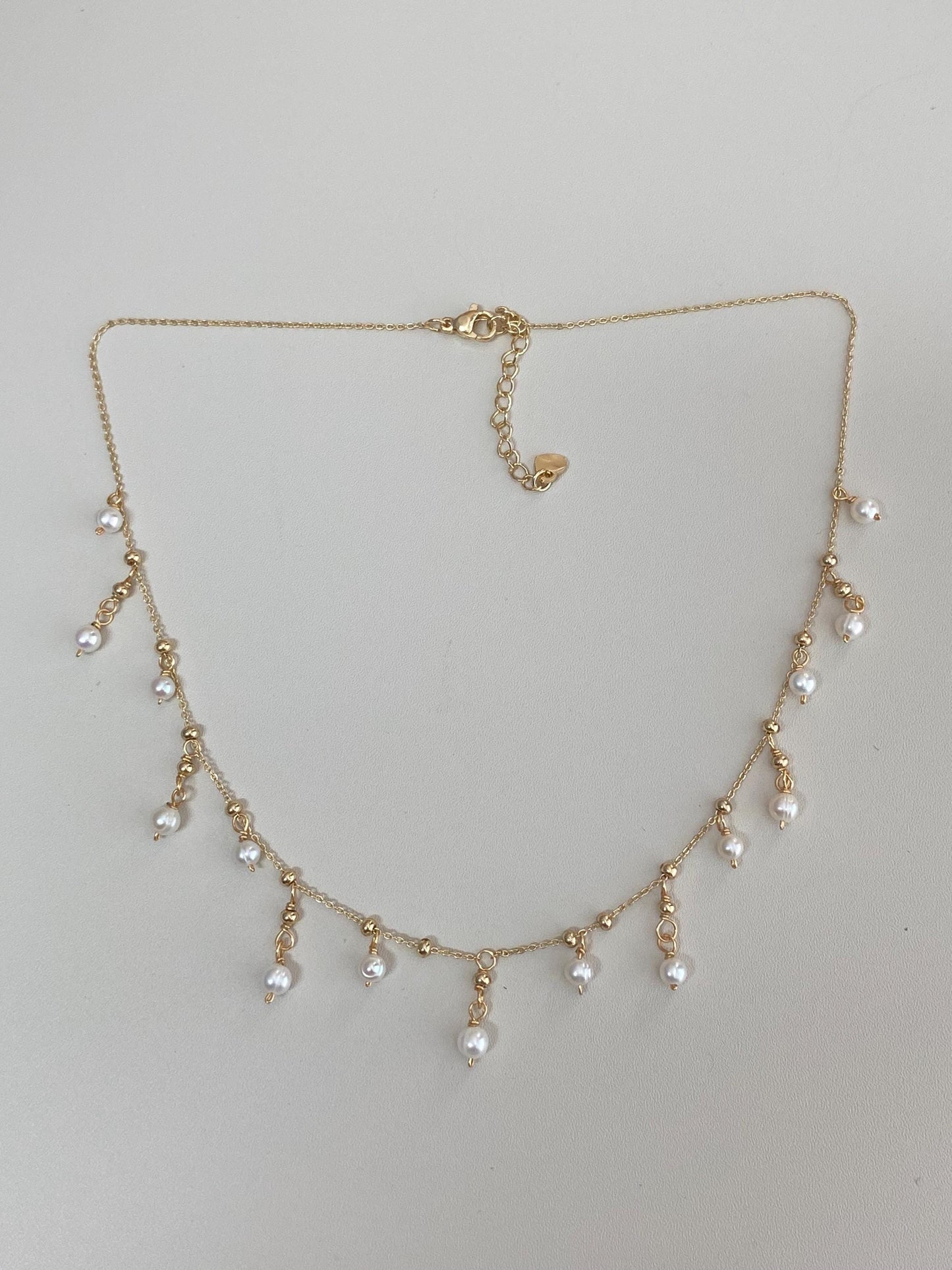 Pearl Fringe Choker Necklace