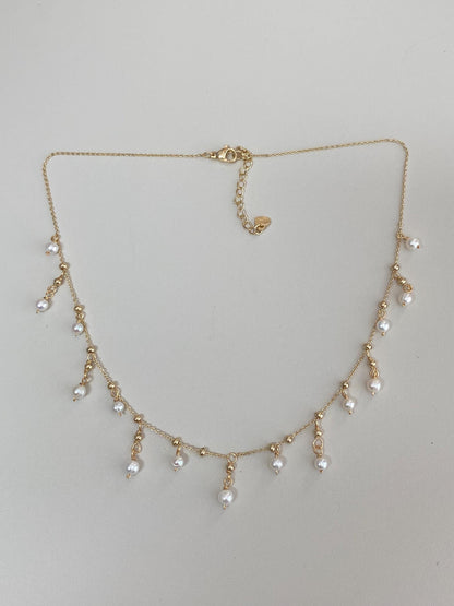 Pearl Fringe Choker Necklace