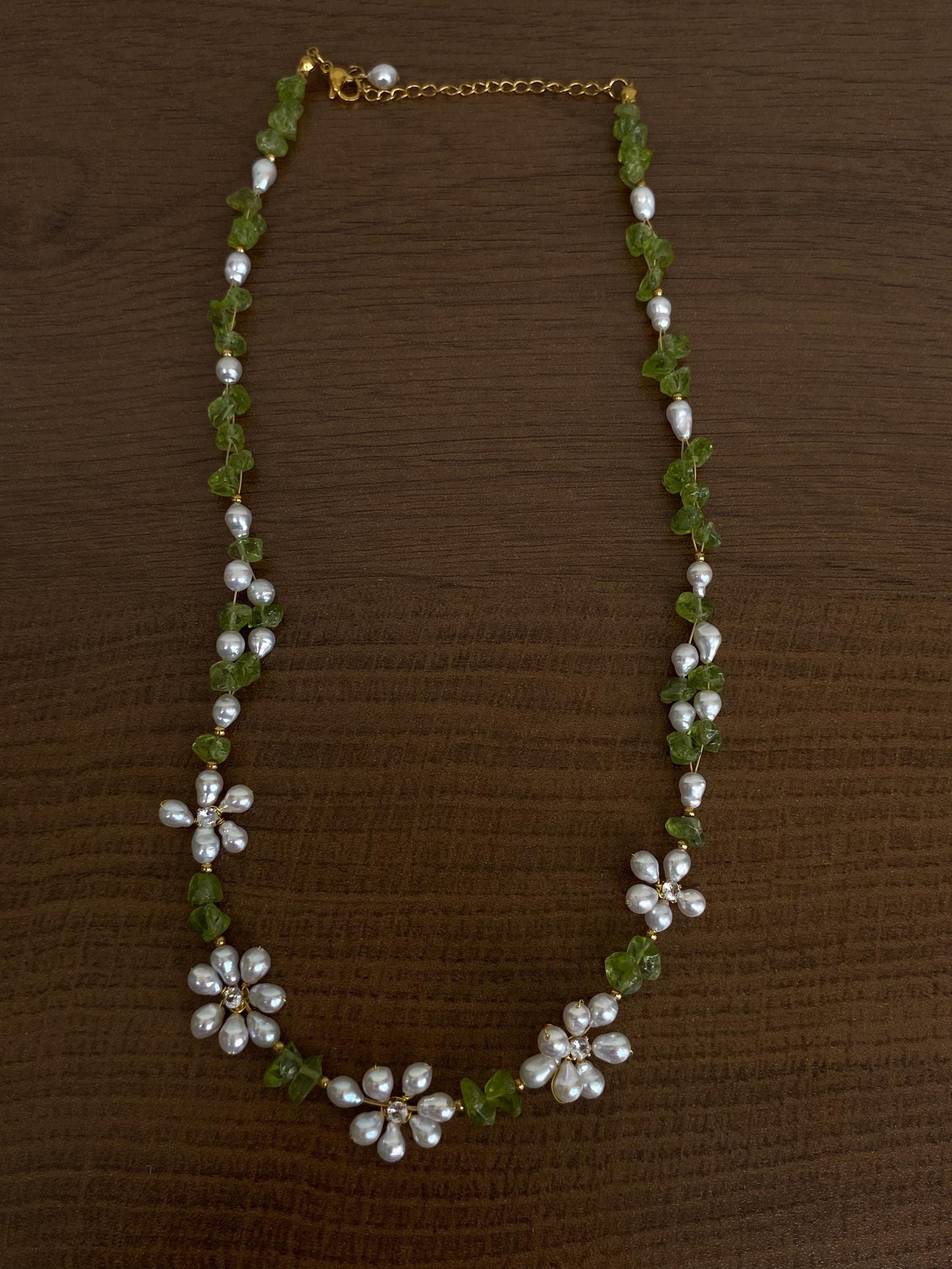 Peridot & Pearl Daisy Jewelry Set