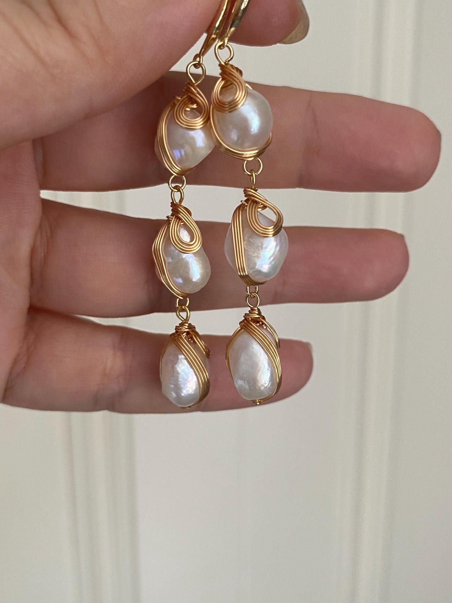 Handmade Baroque Pearl Drop Earrings