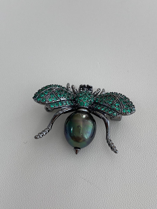 Tahitian Pearl Bee Brooch Pendant