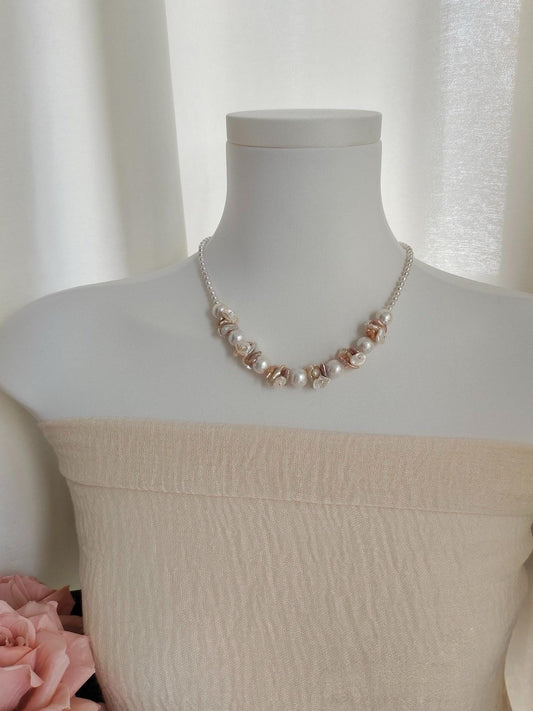 Freshwater Pearl Necklace with Baroque & Keshi Accents