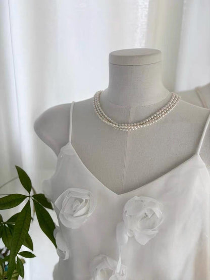 Long Rice Pearl Layering Necklace 130cm
