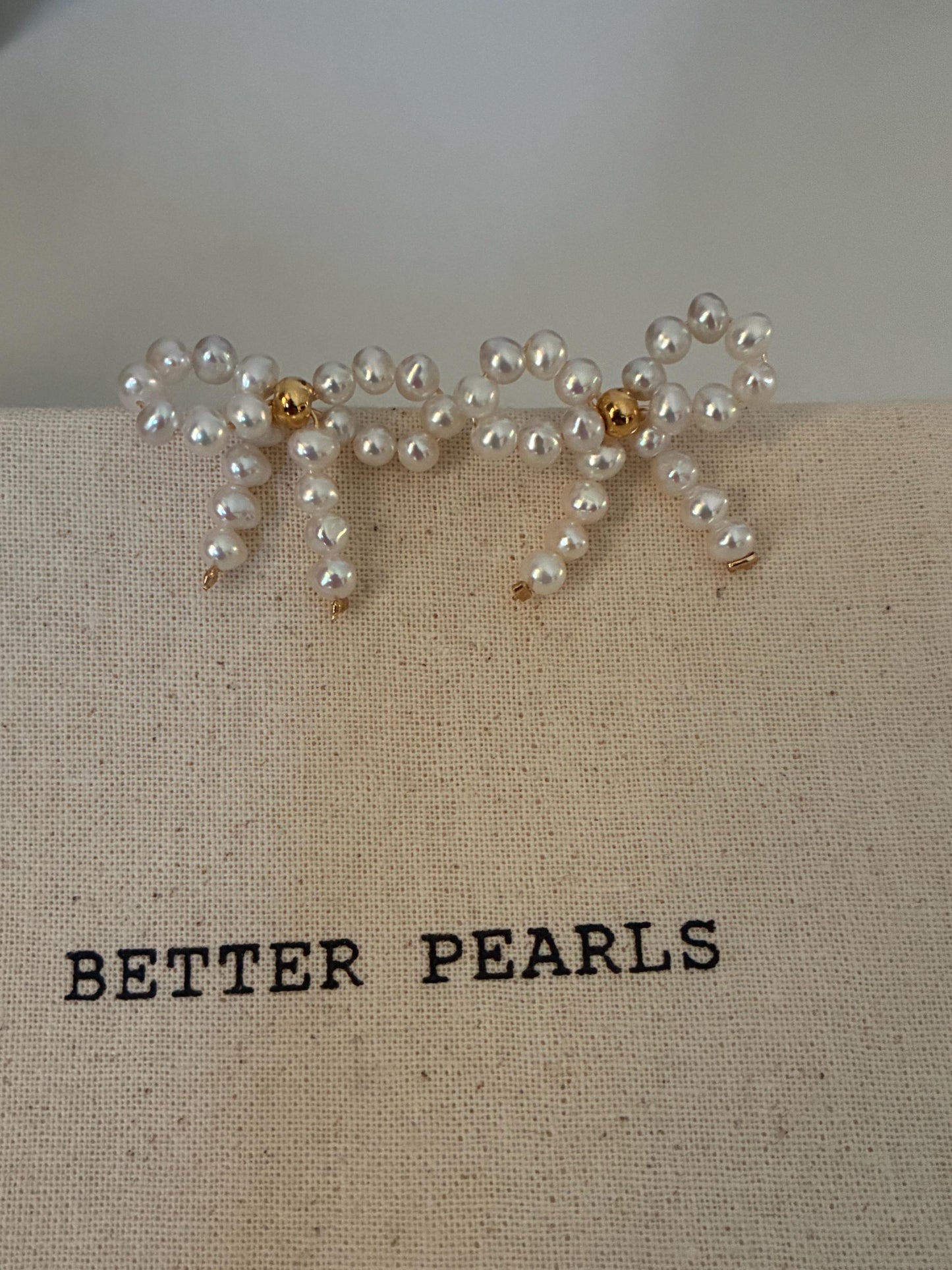 Pearl Bow Earrings