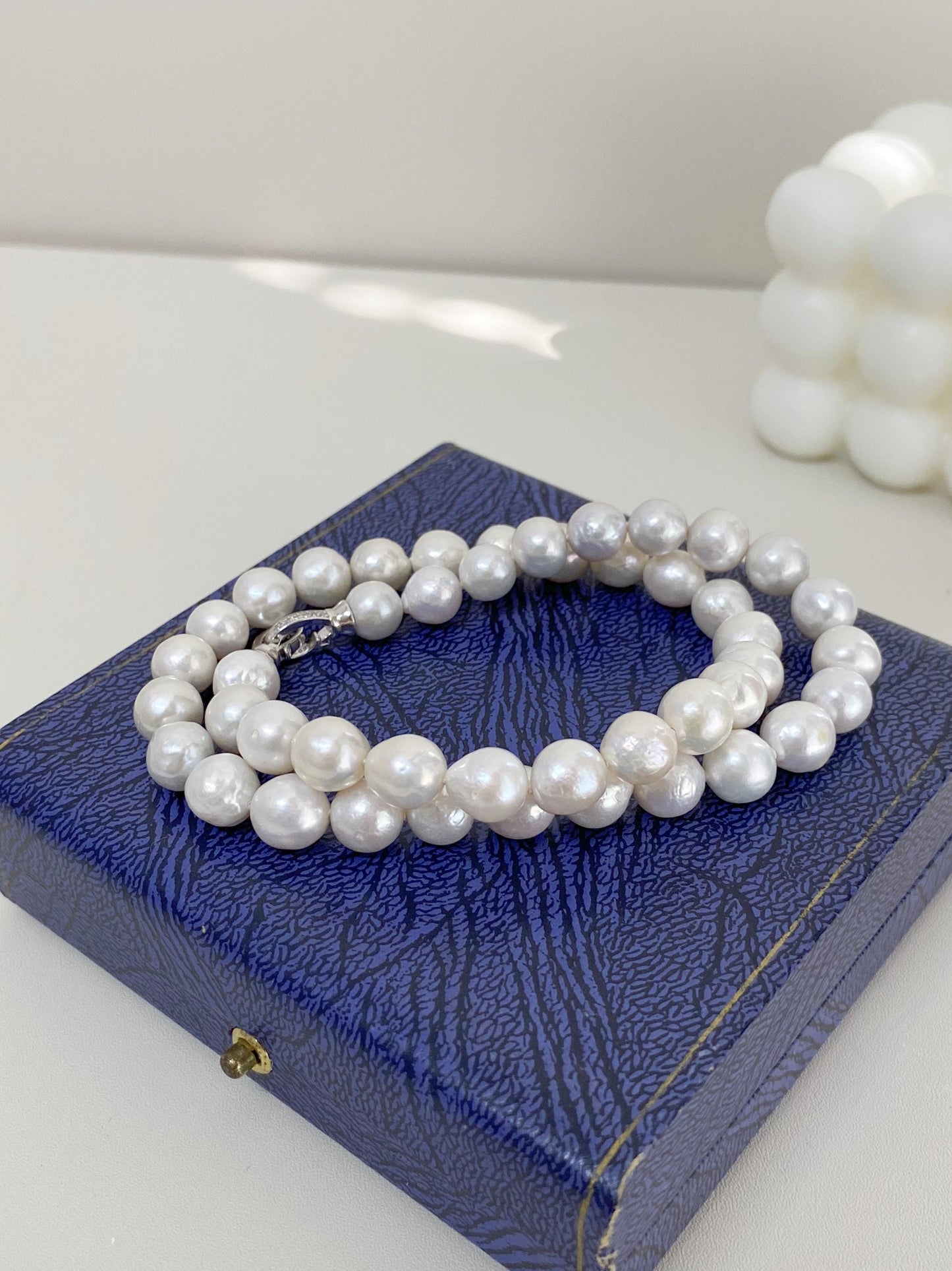 Classic Knotted Pearl Necklace