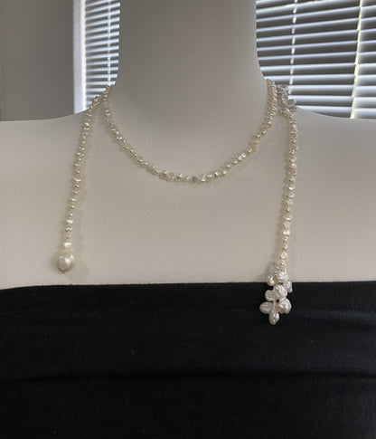 Convertible Pearl Lariat Wrap Necklace