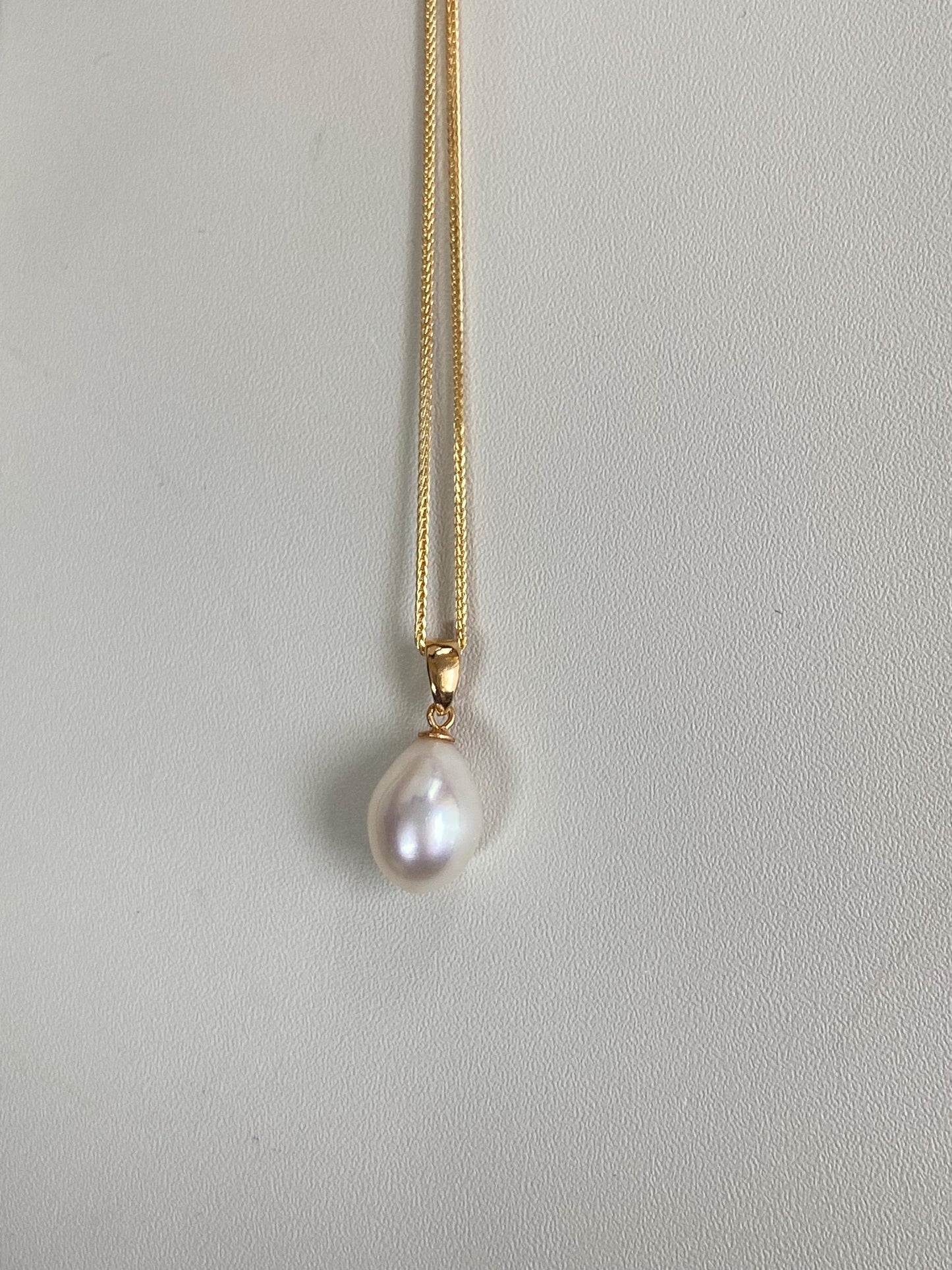 Teardrop Freshwater Pearl Necklace – Silver Gold-Plated, Minimalist Bridal Jewelry, Dainty Gift for Her