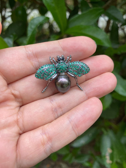 Tahitian Pearl Bee Brooch Pendant