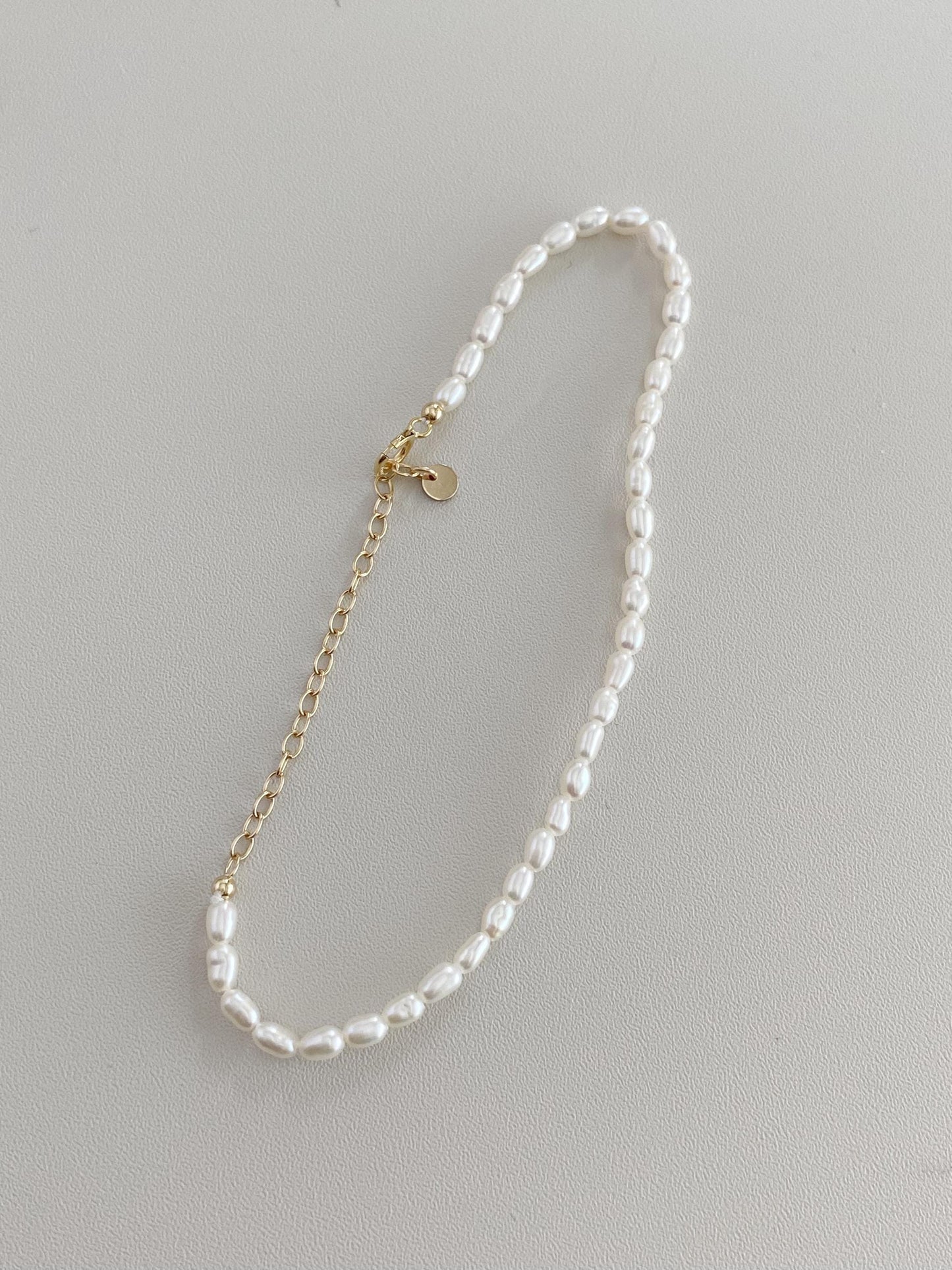 Delicate Freshwater Pearl Bracelet 2-3mm | Handmade Gold Chain & Pearl Bracelet | Elegant Pearl Jewelry for Women