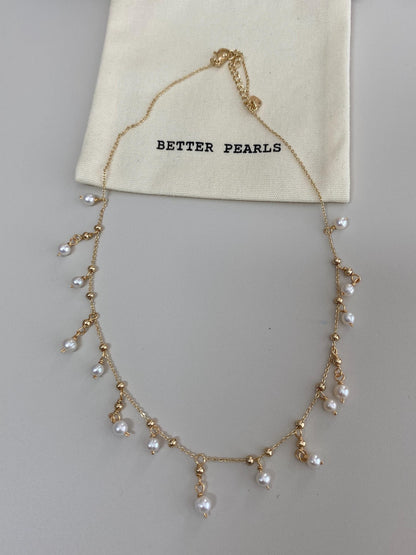 Pearl Fringe Choker Necklace