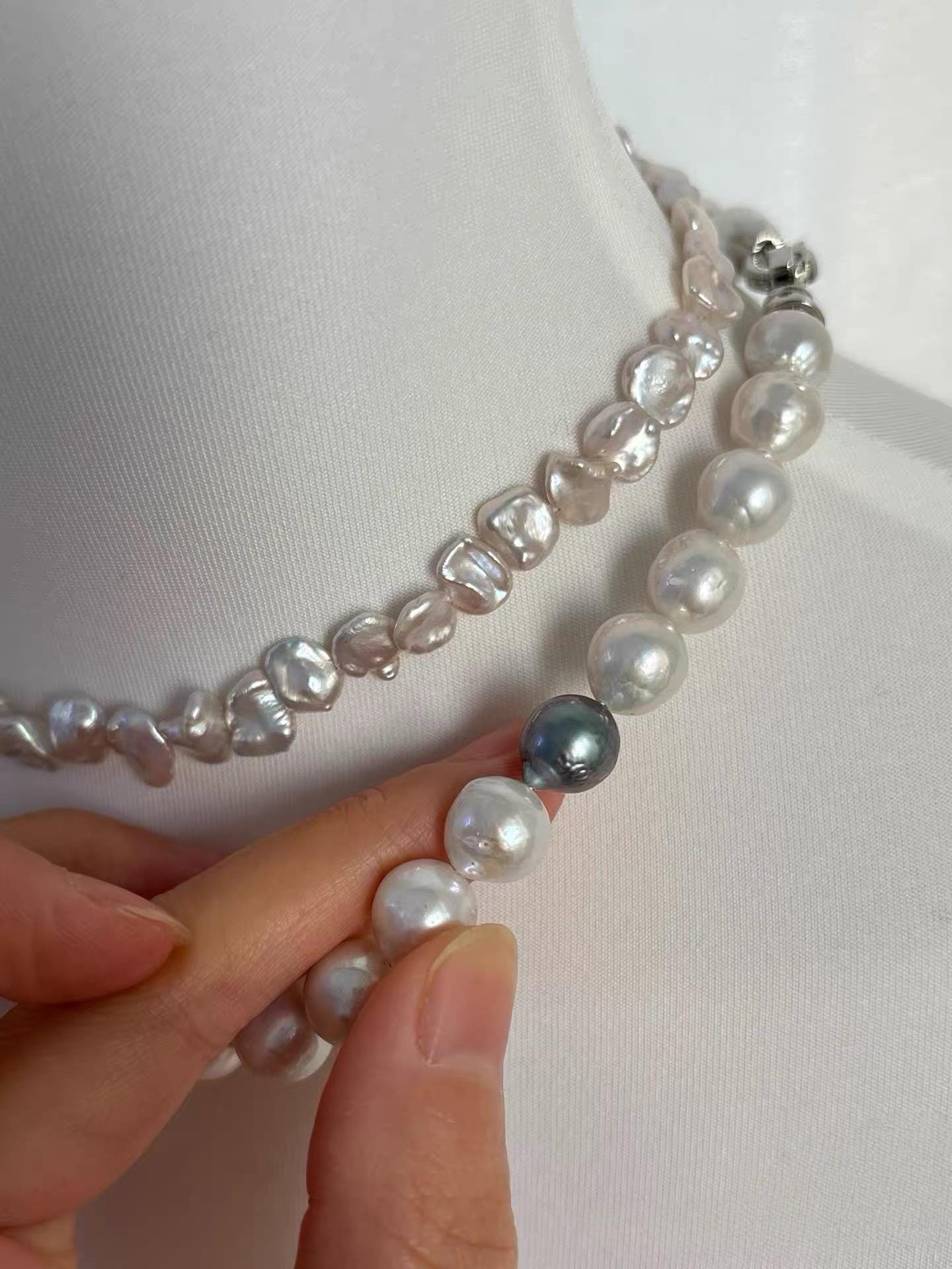 Baroque Tahitian & Freshwater Pearl Statement Necklace