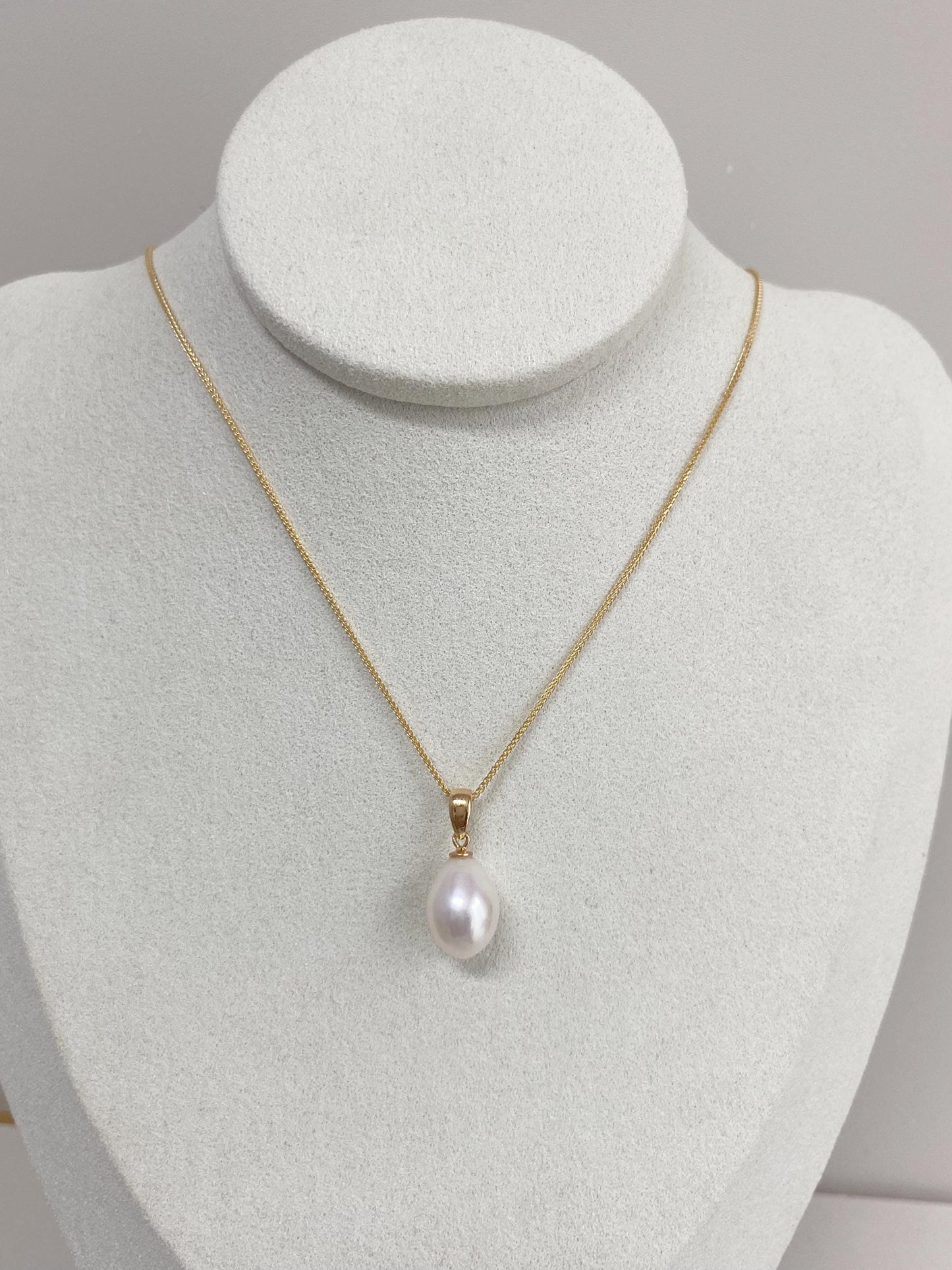 Teardrop Freshwater Pearl Necklace – Silver Gold-Plated, Minimalist Bridal Jewelry, Dainty Gift for Her